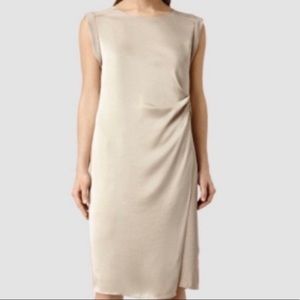 All Saints gold tie side dress